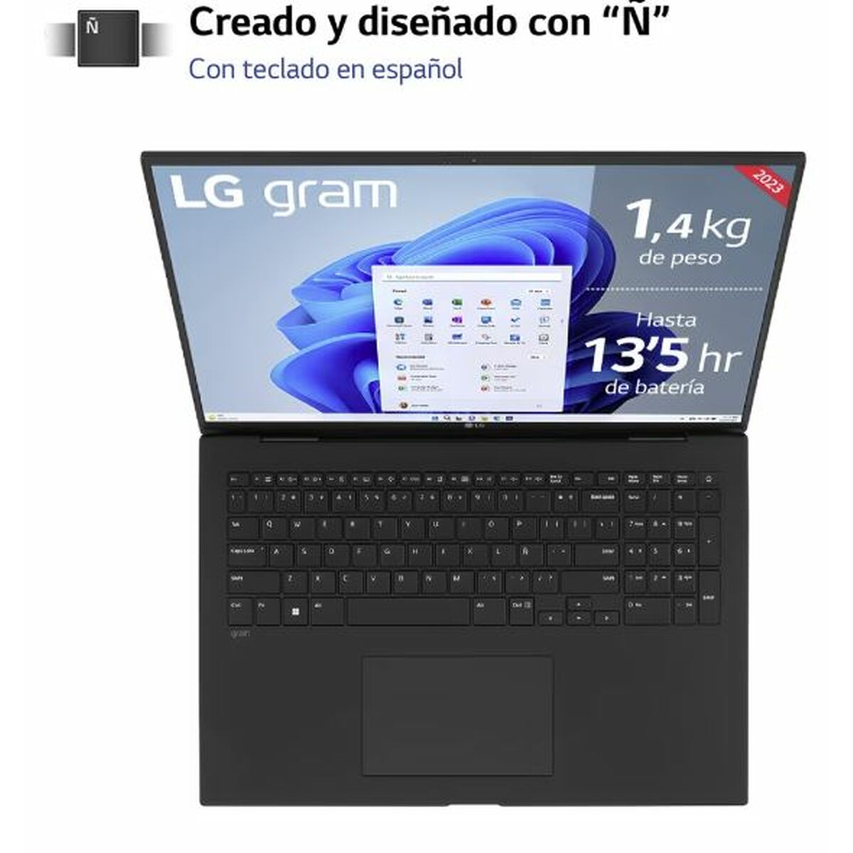 Laptop LG 17Z90R-E.AD78B 17" Intel Core i7-1360P 32 GB RAM 1 TB SSD NVIDIA GeForce RTX 3050 Spanish Qwerty